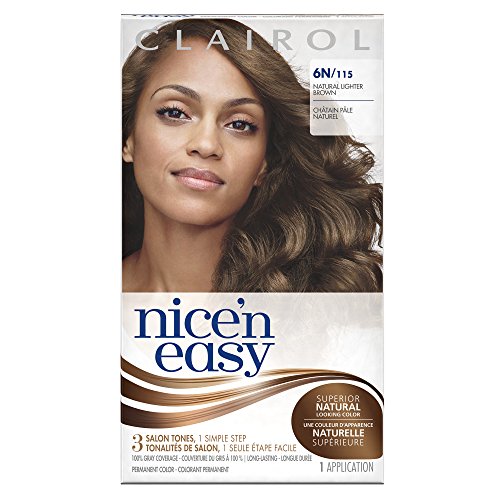 Clairol nice  n easy, 6n/115 natural lighter brown, permanent hai…