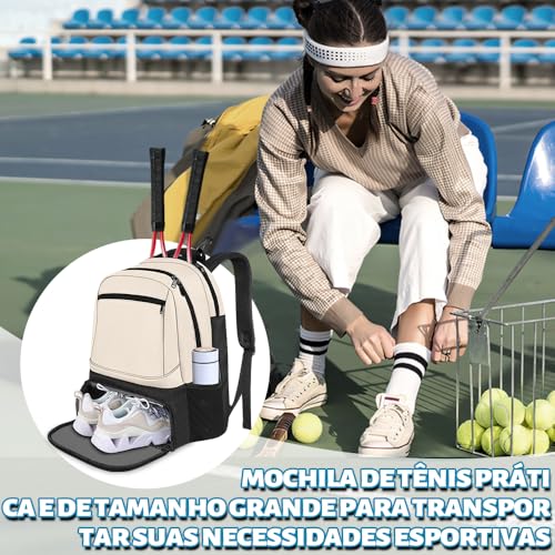 Bolsas Grandes para Raquetes, Mochilas de Tênis para Homens e Mulheres, Mochila Grande para Raquetes Homens e Mulheres