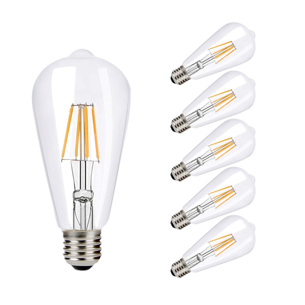6w 600lm Vintage Led Filament Light Bulb E27 Edison Screw Lamp 2500 2700k Warm White 3
