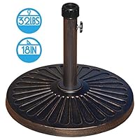 ABBLE 32LBS Cast Stone Umbrella Base Heavy Duty Outdoor Stand, Bronze