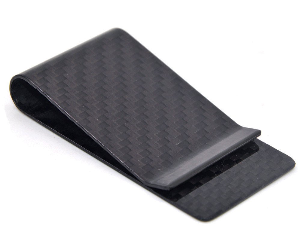 Medifier Carbon Fiber Money Clip Wallet Business Credit Card Cash Glossy Holder L Black