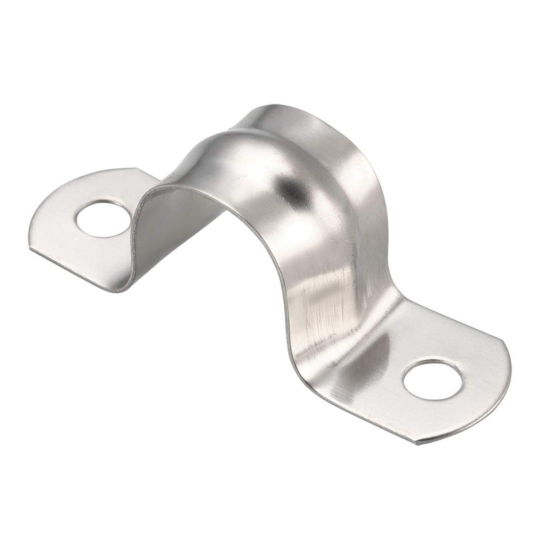 Unifizz 20mm(0.8") Rigid Pipe Strap 2 Holes U Bracket Cable Clamp, 304 Stainless Steel Tension Tube Clip Conduit Clamp Hanger 10pcs