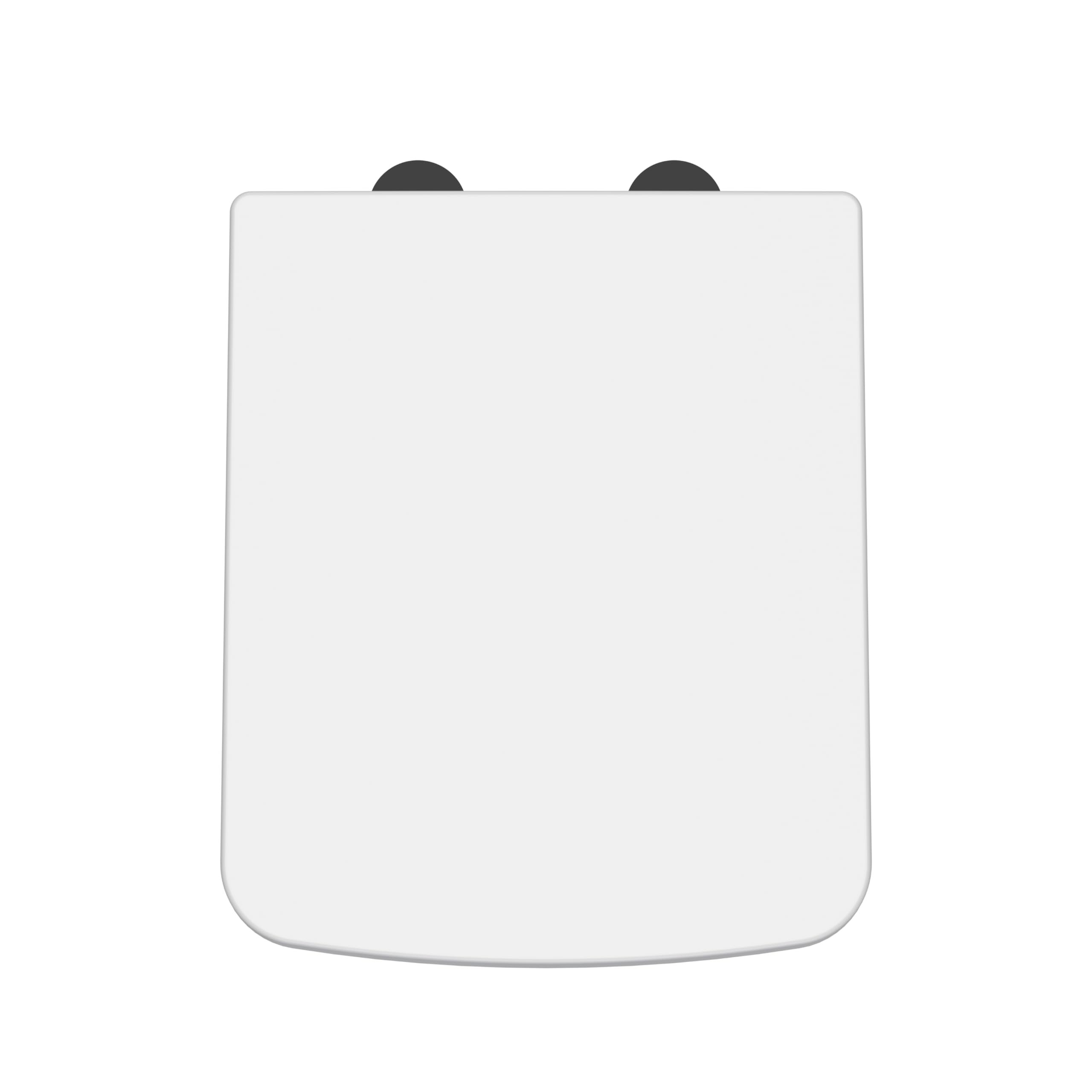 nuie NCH198B Modern Bathroom Square Soft Close Toilet Seat Cover Caps, 358 x 70 x 435mm, White/Black