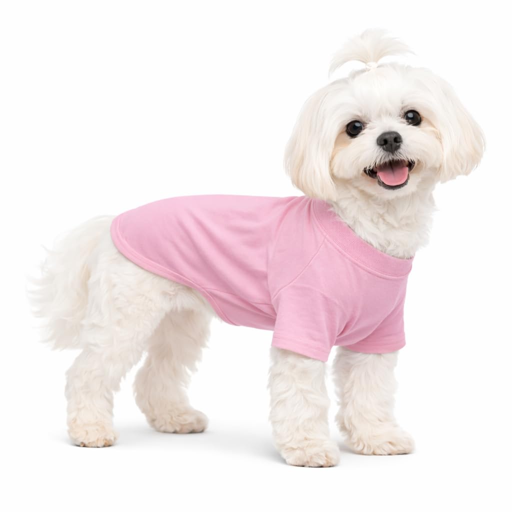 Lovelonglong Pet Clothing Dog Costumes Basic Blank T-Shirt Tee Shirts for Small Dogs Pink M