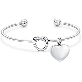 VCCWYQK Cremation Jewelry Urn Bracelet for Ashes, Adjustable Heart Urn Cuff Bracelet Stainless Steel Memorial Ashes Keepsake Urn Bangle for Women