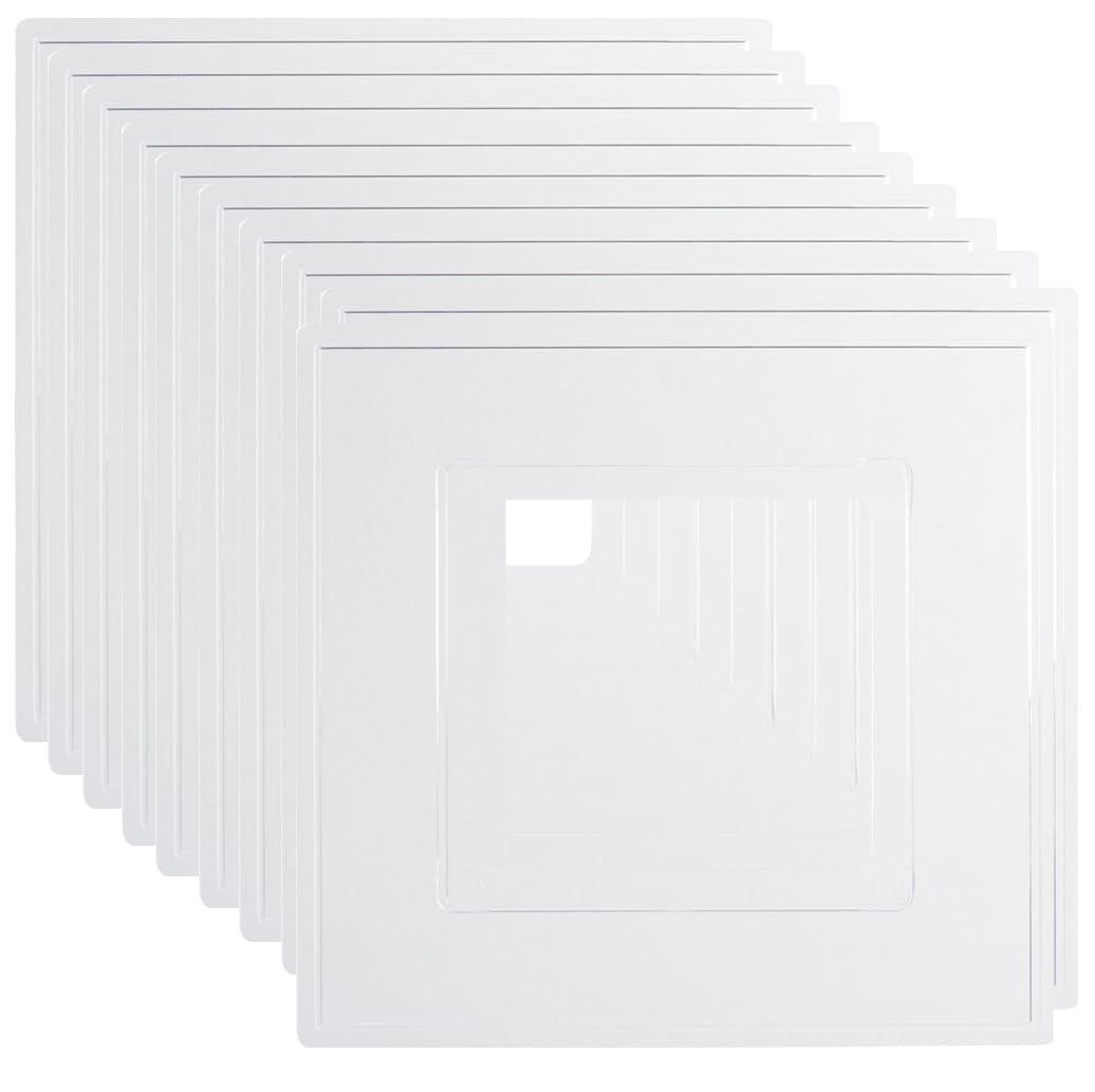 rhinocables, Single Socket Cover, Light Switch Cover for Wall Light - Plastic Plate, Light Switch Frame or Single Plug Socket Cover, Clear Back Panel - Great Home Improvement Accessories (10 Clear)