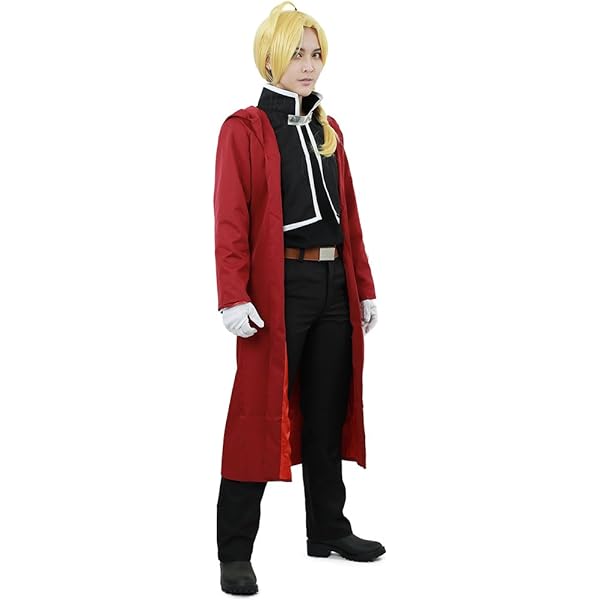 Blonde Elven Blonde Hair Red Trench Coat Anime Anime Cos Fullmetal