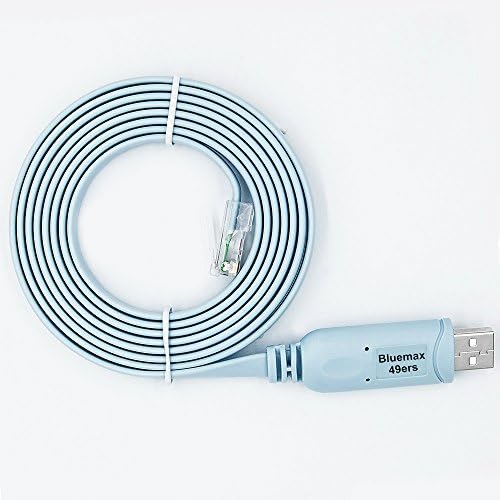 Bluemax49ers Cisco Console Cable with FTDI Chip Replaces RS232 (DB9/DB25) to RJ45 6 Feet (Blue)