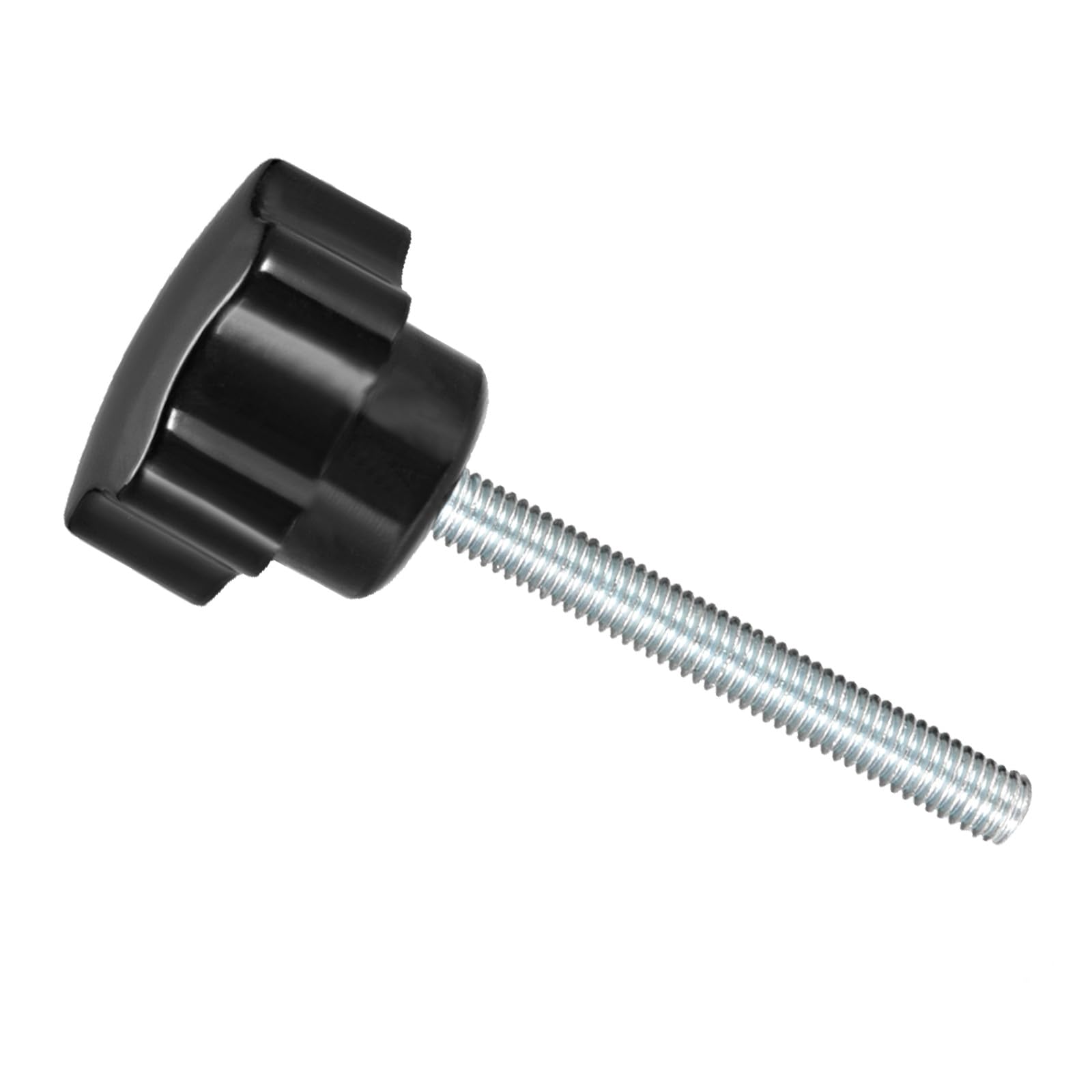 CoCud Star Clamping Knobs, M5 x 60mm Male Thread 23.5mm Head, Plastic Thumb Screw Grip Hand Knobs Threaded Bolt Black - (Applications: for Lathe Machinery), 1-Piece