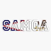 Samoan Flag Tee Sticker Vinyl Decal Bumper Sticker 5"