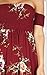 ZESICA Women's Floral Off the Shoulder Split Chiffon Beach Party Maxi Dress Red Wine X-Large