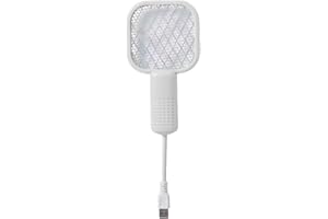 Electric Fly Swatter Racket - Handheld Fly Zapper Racket | Attractant LED Light, Safe Indoor Trap Lamp Catcher for Home Workp