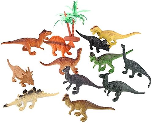 Mini Plastic Assorted Dinosaur Toys, Pack of 12