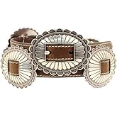 M&F Western Women's Nocona Oval Concho Belt Brown