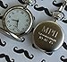 Personalized Brushed Silver Quartz Pocket Watch - Groomsmen Wedding Party Gifts - Engraved for Free