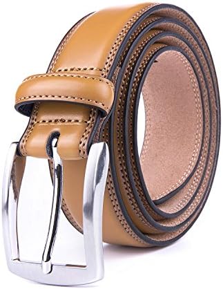 KM LegendMen's Leather Dress Belt-Classic & Fashion for Work Business and Casual