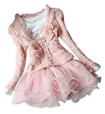 DFXIU 2pcs Kids Baby Girls Cardigan Clothes Pink Dress Outfit 4-5 Years Old