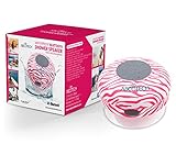 Abco Tech Water Resistant Wireless Bluetooth Shower Speaker with Suction Cup and Hands-Free Speakerphone, Pink Zebra