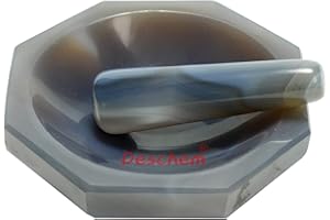Deschem Food Grade Agate Mortar with Pestle Outer Diamete for Laboratories (120mm)