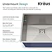KRAUS Pax 22 1/2-inch 16 Gauge Undermount Single Bowl Stainless Steel Kitchen Sink, KHU23