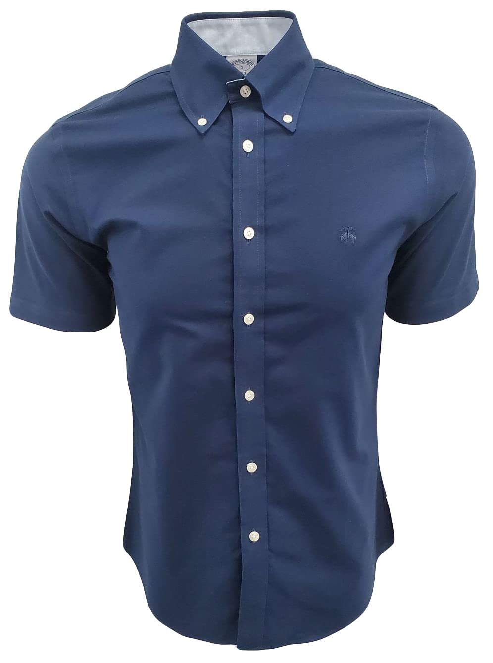 Photo 1 of Brooks Brothers Mens Regular Fit Short Sleeve Button Down Shirt (XX-Large, Navy (Navy Logo))