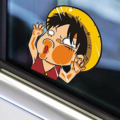 Funny Cute Cartoon One Piece Luffy Lovely Reflective Car Sticker Car Styling Decoration Accessories