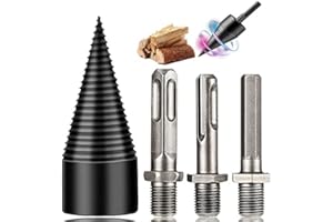 Beita 4PCS Wood Log Splitter Firewood Drill Bit, Kindling Splitter, Cone Driver, Hex+Square+Round (32mm)