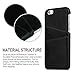 iPhone 6S 6 Slim Card Case - SOWOKO Ultra Slim Faux Leather Credit Card ID Holder Slots Shockproof Protective Cover for Apple iPhone 6S 6 (Black)