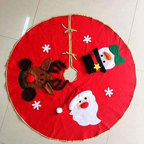MFCreative 1PC 106cm Snowman Santa Claus Elk Christmas Tree Skirt Christmas Decoration Supplies Xmas Tree Decor Red Skirt