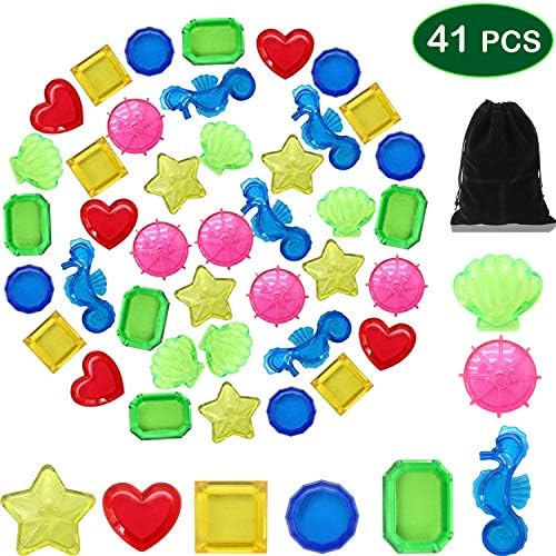 MAI BRANDS Sinking Dive Gem Pool Toy Set - Pack of 41 | Underwater Swimming Diving Throw Toy for Summer Pool Play and Beach | Colorful Acrylic Gemstones for Summer Pool Party Favors