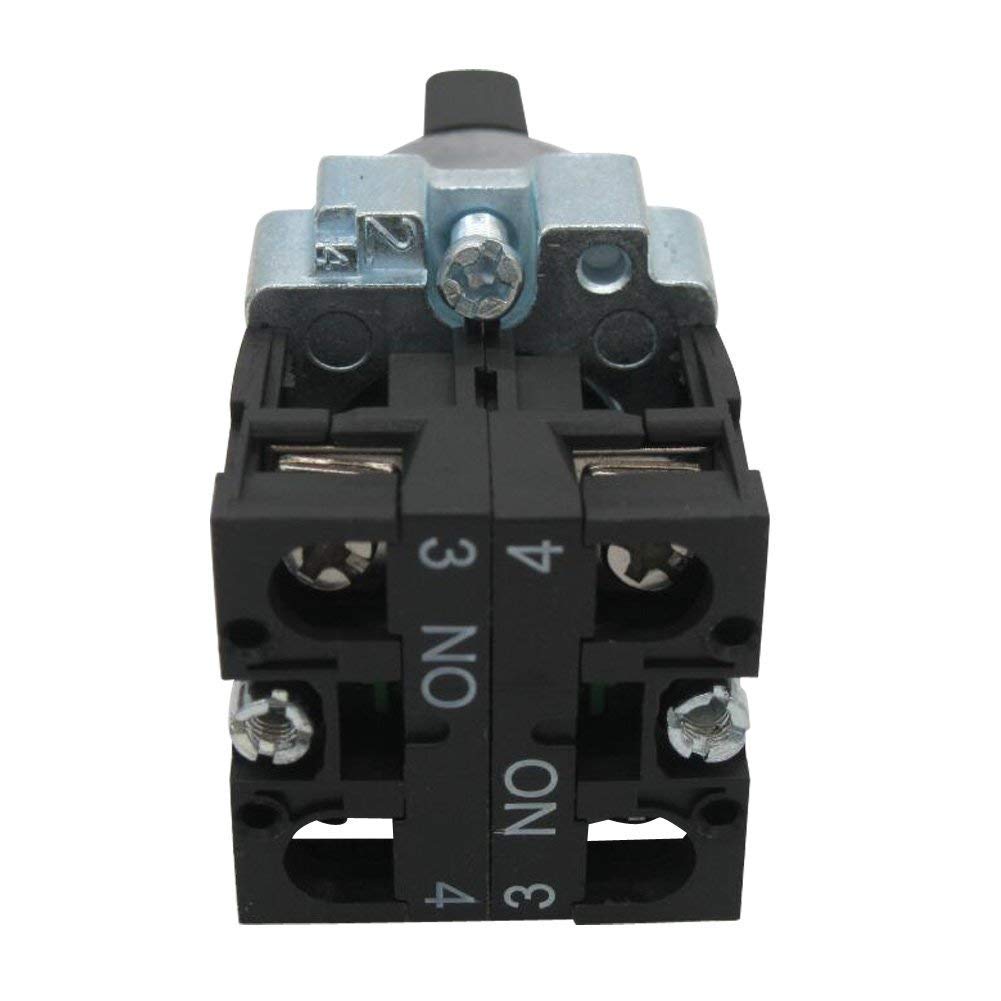 Taiss 2Pcs 22mm Selector Switch 2 NO 3 Positions Maintained Latching Rotary Selector Switch 440V 10A XB2-20X/31-HB2-BD33 - Image 5