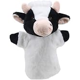 The Puppet Company - Eco Animal Buddies - Cow Hand Puppet - 25cm