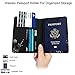 WALNEW Passport Holder Cover RFID Blocking Case Travelling Passport Cards Carrier Wallet Case (Black Flowers)