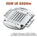 Hontiey High Power LED Chip 50W Infrared IR Light 850Nm Bulbs 50 Watt Beads DIY Spotlights Floodlight COB Integration Lamp SMD Stage Lights