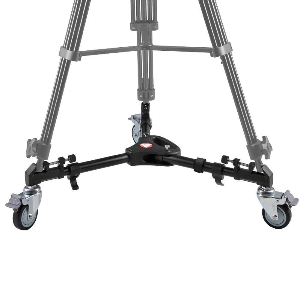 Folding Tripod Dolly with 3 Wheels Base Stand Heavy Duty Foldable Tripod Pulley Dolly for Photo and Video Cameras Photography