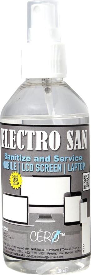 Cero San Iso Propyl Alcohol To Sanitize And Service Electronics Mobile, Lcd ,Laptop,200Ml