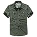 TACVASEN Men's Nylon Fast Drying Hiking Camping Convertible Long Sleeve Shirts Army Green XL