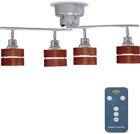 Amazon A Stage シーリングライト 4灯 スポットライト リモコン 天然木 Led対応 簡単取付 折りたたみ可 角度調整可 インテリア照明 間接照明 おしゃれ 北欧 ダークウッド Gll 4mr Dw エーステージ A Stage ホーム キッチン 通販