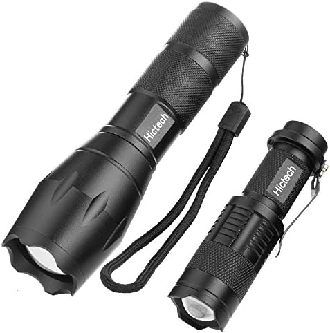 LED Flashlight, Hictech 1600Lm 2-in-1 Portable Ultra Bright Handheld Flashlight with Adjustable Focus, Outdoor Water Resistant Torch, Powered Tactical Flashlight for Camping Hiking etc
