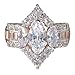 LAVUMO Women Wedding Engagement Anniversary Promise Ring 18K Rose Gold Plated 2ct Marquise Cut Cubic Zirconia