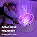 [Newest Design] Remote Control Ocean Wave Projector 12 LED &7 Colors Night Light with Built-in Mini Music Player for Living Room and Bedroom (White)