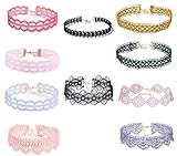 Toptim Choker Necklace Chain Women Tattoo Lace Chokers Necklaces Set Boutique 10 Pack