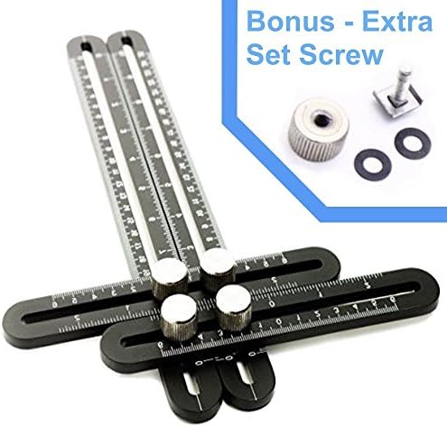 By Industrial TJJ, NEW IMPROVED All Metal Multi-Angle Angleizer Ruler Template Tool Made of Premium Aluminum INCL BONUS Spare Set Bolt - Perfect for Builders Craftsman Carpenters Tilers Roofers DIY