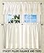 Ellis Curtain Stacey Sheer 56-by-45 Tailored Tier Pair Curtains, Ice Cream
