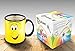 Cortunex Heat Changing Mug - 11 Oz Color Changing Coffee Mug with Funny Yellow Cartoon Smiley Face - Great Gift for Him Or Her Novelty Color Changing Tea Cup with Fun Gift Box