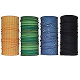 4 Count Double Dry Headwear ,Moisture Wicking Neck Gaiter, Bandana, Balaclava, Helmet Liner, Mask & More.