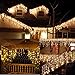 BestCircle 32 Ft Curtain String Light + 10 Ft 325 Warm Yellow LED Wave Ripple Pattern Extra Long Wedding Party Home Garden Bedroom Wall Decorations Light Curtain