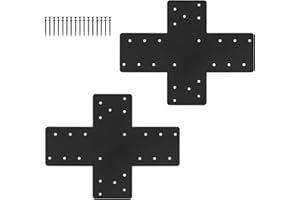 XIHUWZ 2 Pcs 16.8"x5"Cross Mending Plate, Heavy Duty Reinforcement Plate for 6x6 Framing Pergolas, X-Truss Connections, Tie , Bracing, Flat Brackets