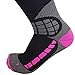 Pure Athlete Ski Socks Warm Merino Wool - Best Lightweight Thin Ski Snowboard Sock Women Men (3 Pairs - Black/Neon Pink, Small-Medium)