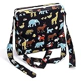 Kids' Dining Chair Heightening Cushion Portable Dismountable Adjustable Highchair Booster Cushion Washable (Black)